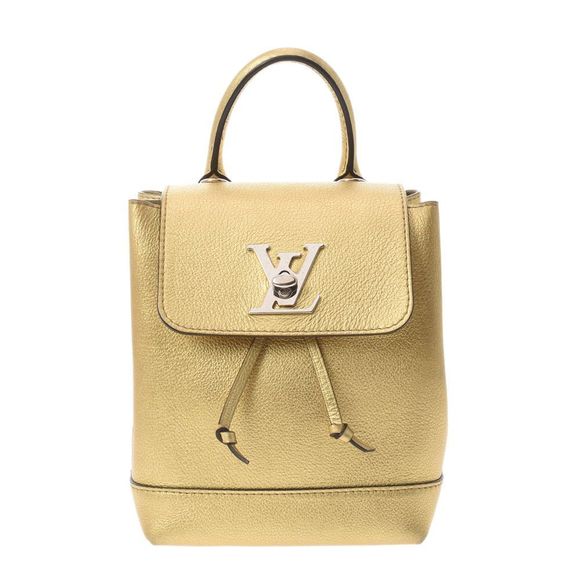Louis Vuitton Lock Me Backpack Mini Gold Silver Leather Daypack - Picture 1 of 7